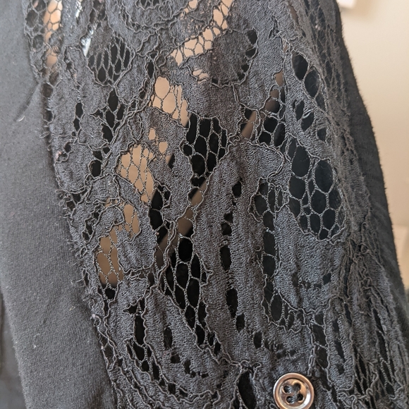 Lace and jersey button front dress - Picture 8 of 9